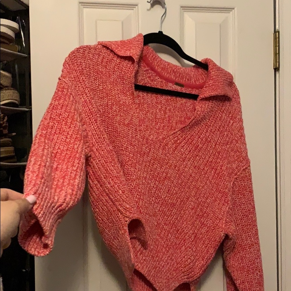 Pink free people sweater